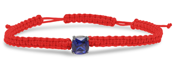Sapphire cushion cut nylon bracelet