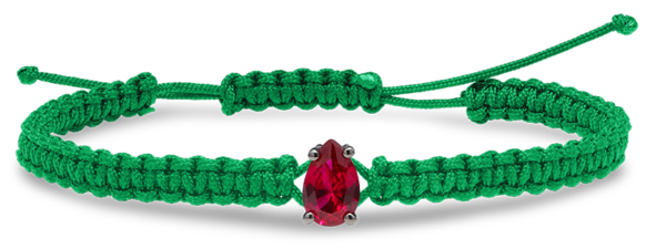 Ruby pear nylon bracelet